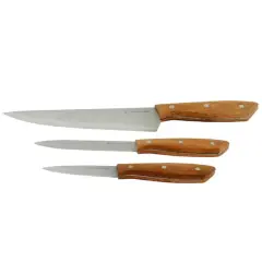 Gibson Home&reg; Seward 3-Piece Stainless Steel Cutlery Set with Wood Handles