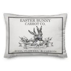 Easter Bunny Carrot Farm Pillow 14" x 20" Throw Pillow