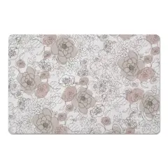 Multicolored Floral Floor Mat White