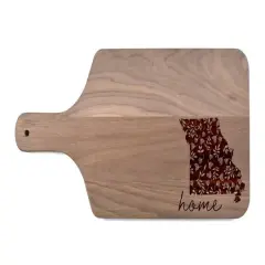 17" Floral Home State Walnut Paddle Cutting Board Missouri
