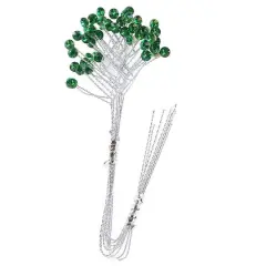 JAM Paper Rinestone Quintet, 12ct. Emerald Green with Silver Stem