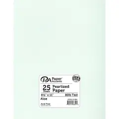 PA Paper&trade; Accents Pearlized 8.5" x 11" 80lb. Paper, 25 Sheets Aloe