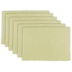 DII&reg; Ribbed Cotton Placemats, 6ct. Natural