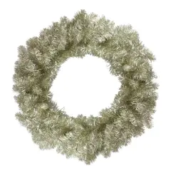24" Champagne Metallic Double Tinsel Christmas Wreath