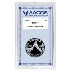 Proof 1988S Seoul Olympiad Commemorative Silver Dollar graded PR67