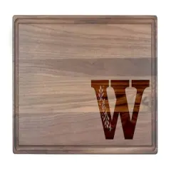 Floral Monogram Walnut Cutting Board