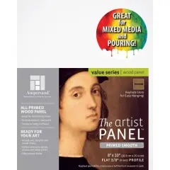 Ampersand&trade; Artist Smooth Uncradled 3/8" Wood Panel