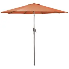 9ft. Outdoor Patio Market Umbrella with Hand Crank & Tilt Orange/Brown
