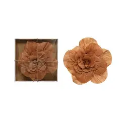 Brown Handmade Paper Camellia Flower Wall D&eacute;cor