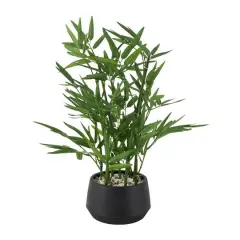 19" Green Foliage Artificial Plant with Black Pot