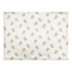 Delicate Floral Cotton Twill Placemat White