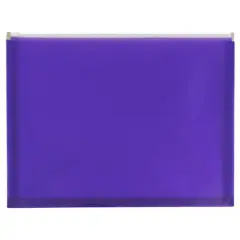 JAM Paper 9.75" x 13" Zip Closure Letter Booklet Plastic Envelopes, 12ct. Purple