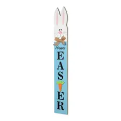 Glitzhome&reg; 42" Wooden Double-Sided Easter Welcome Porch Sign with Bunny Ears