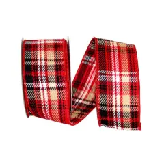 JAM Paper 2.5" x 10yd. Wired Burlington Tweed Plaid Ribbon