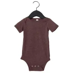 BELLA+CANVAS&reg; Baby Jersey Heather Short Sleeve One-Piece Maroon Heather