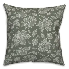 18" x 18" Leaf Mixture Indoor/Outdoor Throw Pillow Sage