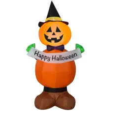 4ft. Airblown&reg; Inflatable Halloween Jack-O'-Lantern Stack with Banner