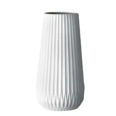Hello Honey&reg; 11.5" Tall White Ceramic Fluted Vase