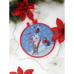 Abris Art Snowman Cat Cross Stitch Kit
