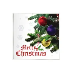 Stupell Industries Merry Christmas Snowflake Pattern Wall Plaque Art