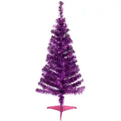 4ft. Unlit Purple Tinsel Artificial Christmas Tree