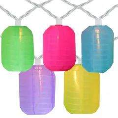 10ct. Multicolored Chinese Lantern Patio String Lights
