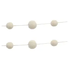 6ft. Ivory Pom Pom String Garlands, 2ct.