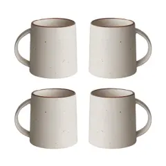 Hello Honey&reg; 10oz. Ivory and Brown Speckled Stoneware Mug Set