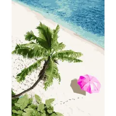 16" x 20" Beach Umbrella Paint-by-Number Kit with Wood Display Hanger by Artist's Loft&reg;