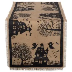 DII&reg; 108" Haunted House Burlap Table Runner