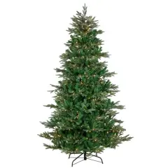 9ft. Pre-Lit Real Touch&trade; Hudson Fir Artificial Christmas Tree, Warm White LED Lights