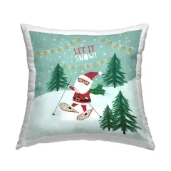 Stupell Industries Let It Snow Santa Snowshoes Pillow