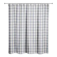 Plaid Shower Curtain Blue