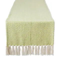 DII&reg; 72" Chevron Handloom Table Runner Avocado