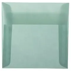 JAM Paper 5.5" x 5.5" Square Translucent Vellum Invitation Envelopes, 25ct. Ocean Blue