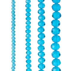 Turquoise Faceted Glass Rondelle Beads by Bead Landing&trade;