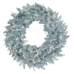 24" White LED Lights Silver Fir Artificial Christmas Wreath