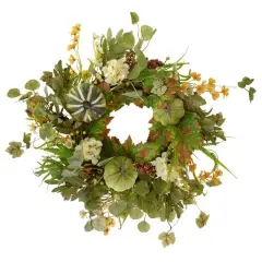24" Pumpkins & Berries Artificial Fall Harvest Twig Wreath