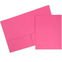 JAM Paper Premium Matte 2-Pocket Folders, 100ct. Magenta