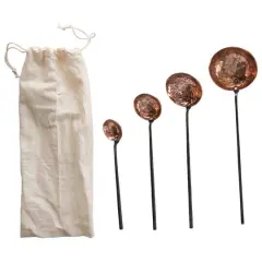 Hello Honey&reg; Hammer-Textured Copper Ladles with Smooth Handles Set