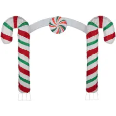 7ft. Lighted Double Candy Cane Archway Outdoor Christmas Decoration