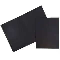 JAM Paper Black 2-Pocket Textured Linen Business Folders, 50ct.