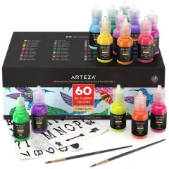 Arteza&reg; 60 Color 3D Fabric Paint Set