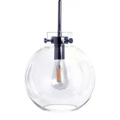 Hello Honey&reg; Robert Stevenson Lighting Marson 15" Clear Glass & Chrome Metal Ceiling Light