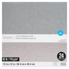 Glitter 12" x 12" Cardstock Paper Pack by Recollections&trade;, 24 Sheets Silver