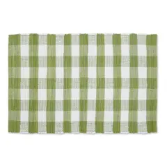 DII&reg; Buffalo Check Rag Rug, 26" x 40" Antique Green and White
