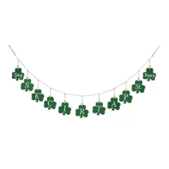 Glitzhome&reg; St. Patrick's Metal Shamrocks Garland