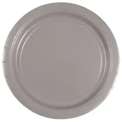 JAM Paper 7" Paper Party Plates, 50ct. Silver