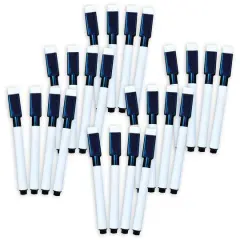 Ashley Productions Black Fine Tip Smart Poly Dry Erase Markers, 24ct.