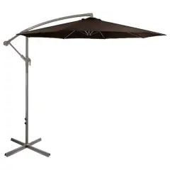 10ft. Offset Outdoor Patio Umbrella with Hand Crank Brown